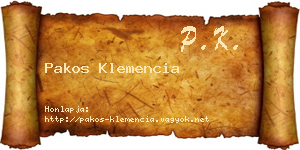 Pakos Klemencia névjegykártya